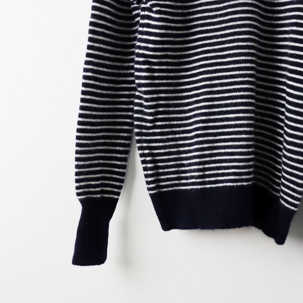 ANSPINNEN　スピネン　ファインソフトカシミヤ　クルーネックボーダー　38 ANSPINNEN スピネン ANS-WK0014 ファインソフトカシミヤクルー