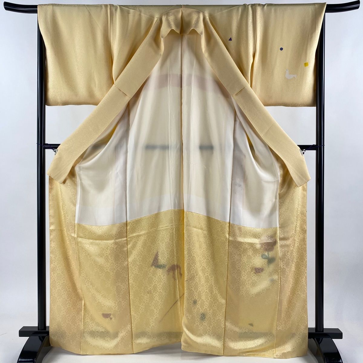 付下げ 身丈166.5cm 裄丈67.5cm L 袷 市川純一郎 クレパスカラー