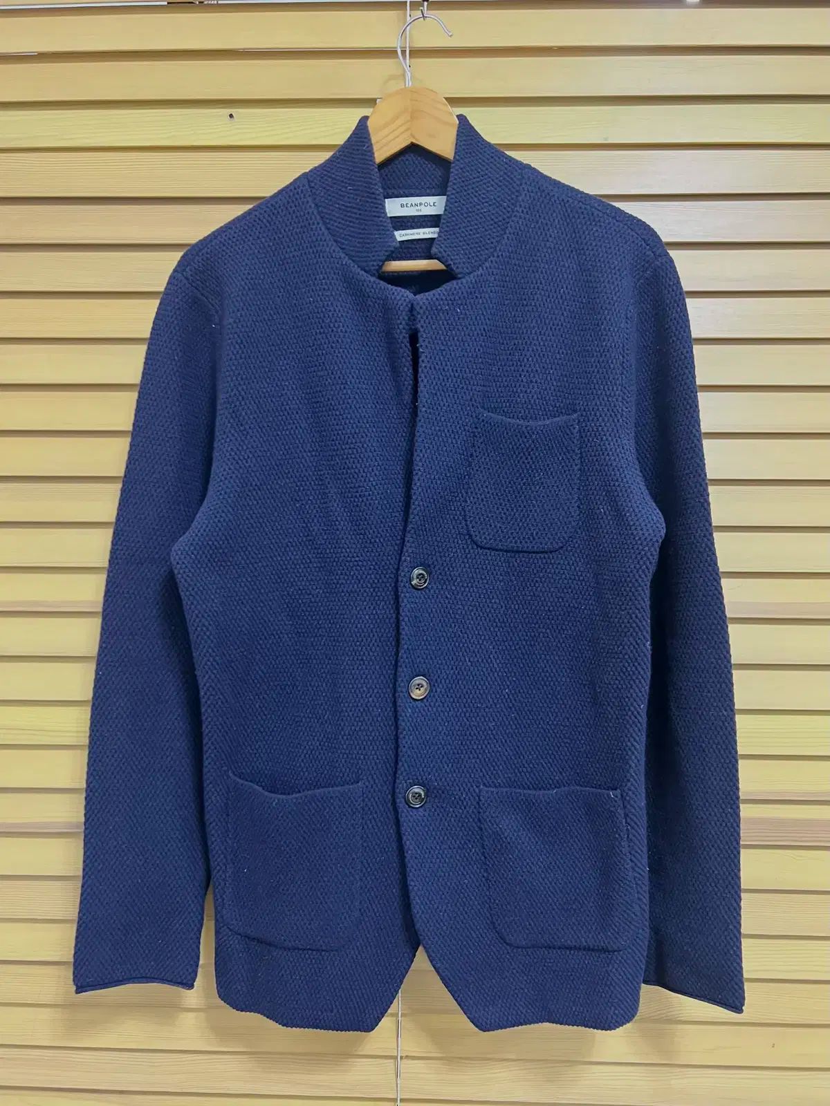 BEAN POLE(ビーンポール) メンズ ウールカシミヤ ワッフルカーディガン 100