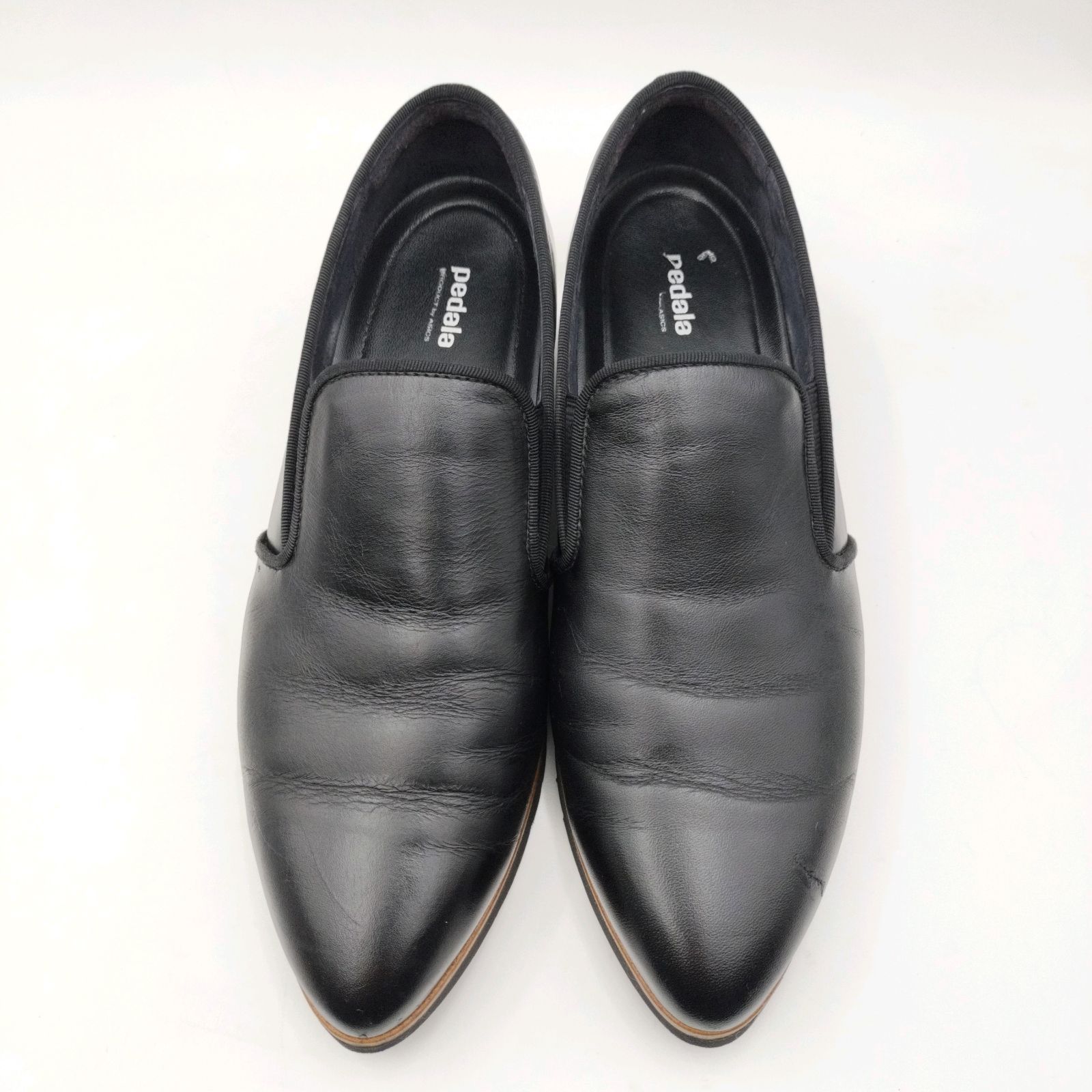 良品】アシックス pedala ペダラ レディース 24cm ブラック 黒 本革