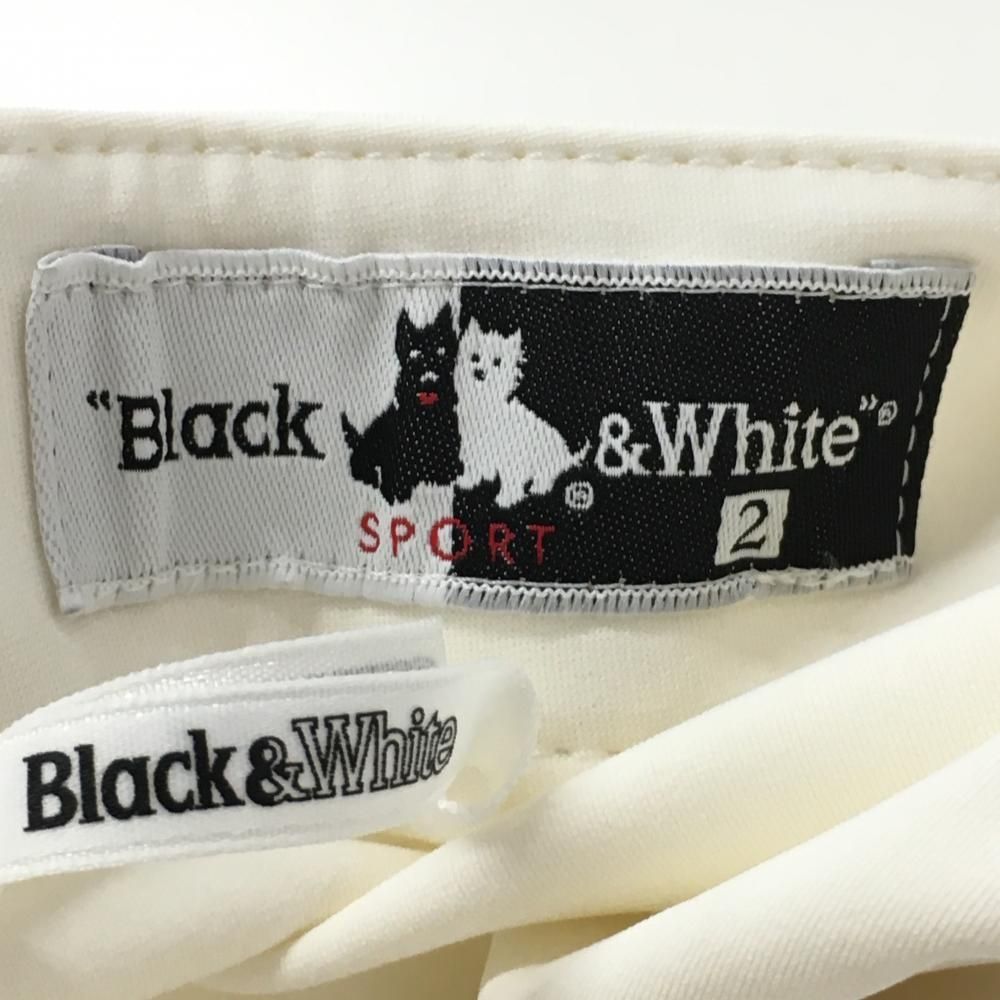ブラックアンドホワイト パンツ 白 シンプル ストレッチ 上部裏地付き
