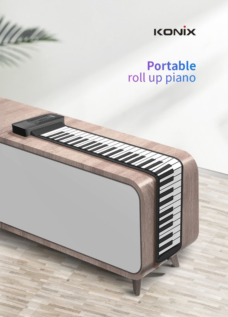 電子ロールピアノ 61鍵盤 折りたたみ スリムボディ ワイヤレス バッテリー型 コードレス - メルカリ