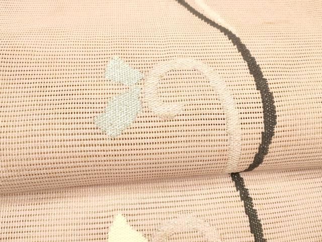 平和屋着物＊夏物 八寸名古屋帯 唐草文 銀糸 DAAX8936cm