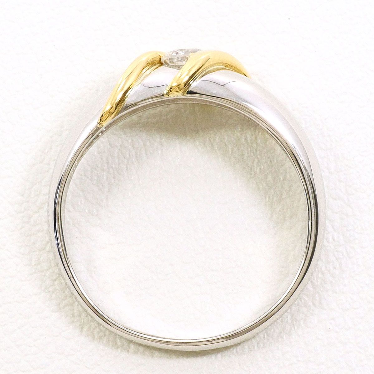 金とプラチナのコンビリング K18イエローゴールド Pt900 レディース