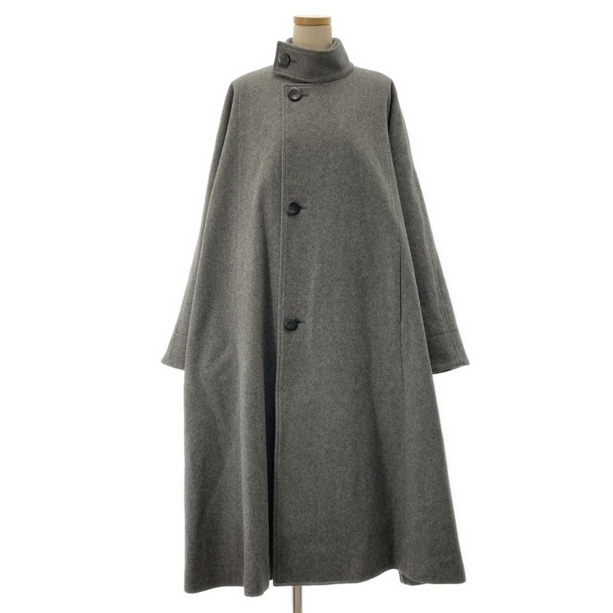 ENFOLD エンフォルド 2025AW OVER-SIZE FLARE COAT ウール オーバーサイズ フ コート 38 グレー レディース