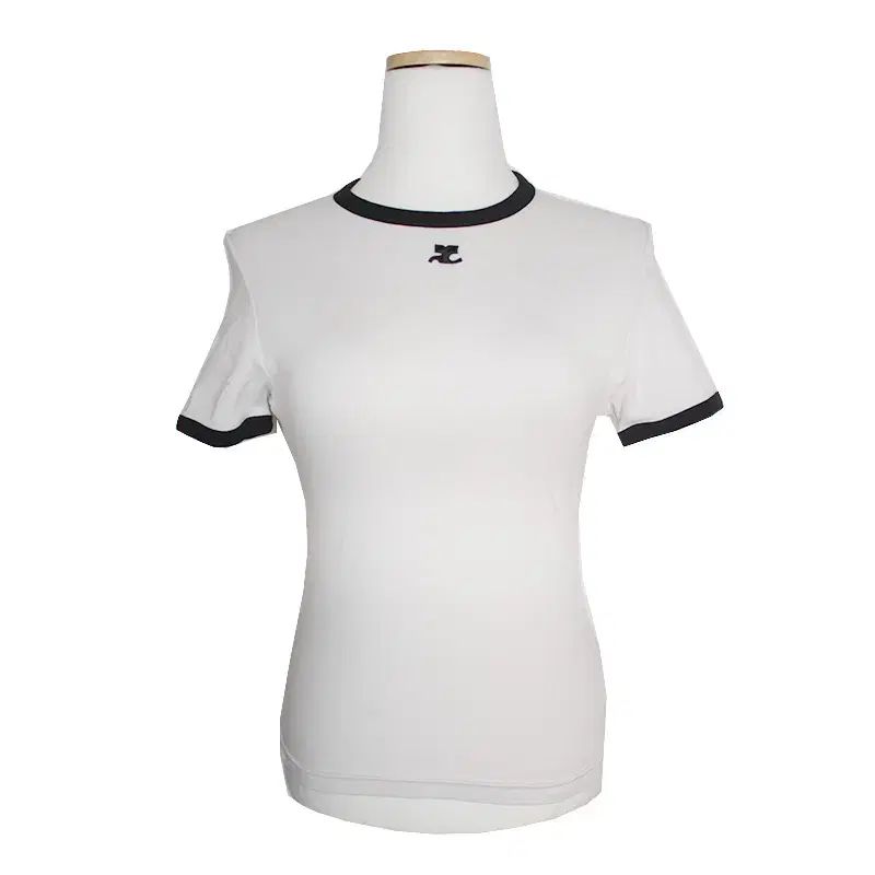 Courreges クレージュ 黒 アンド 白 Tシャツ 44