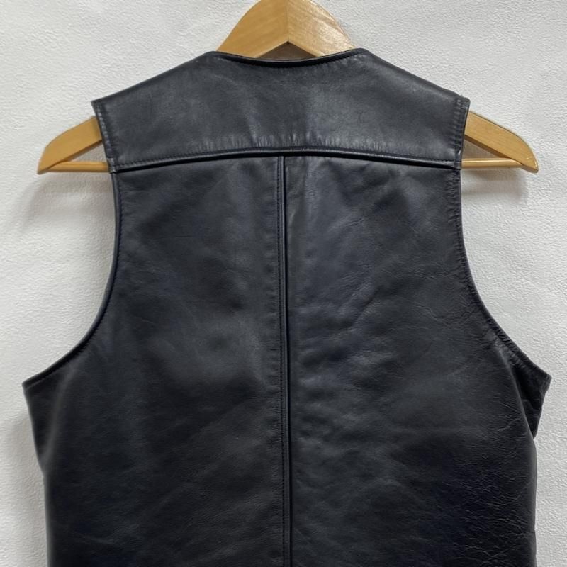 定番人気 Schott ショット レザーベスト USA製 くるみボタン ブラック 黒