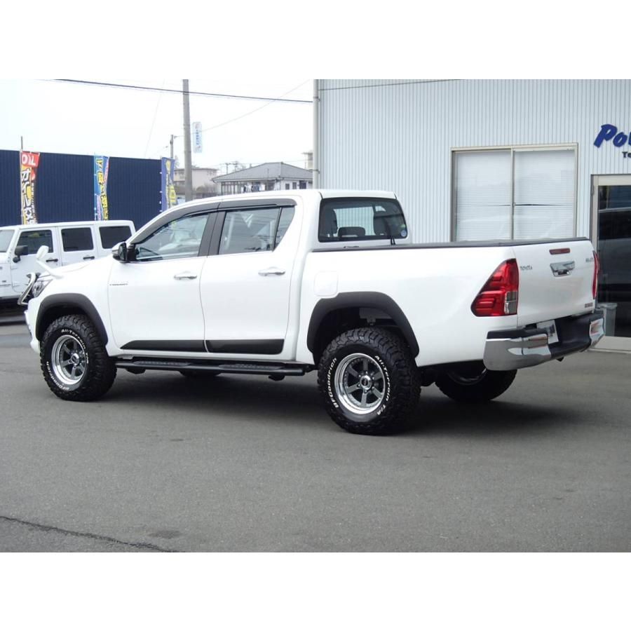 WIN63 ハイラックス GUN125 サイドステップ トヨタ HILUX 4.25インチ オーバル ブラック サイドバー 黒 スチール製 ...