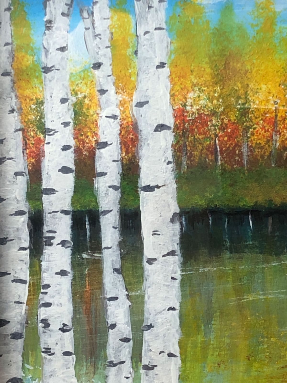 絵画「波打ち際の岩」アクリル絵/新品額縁