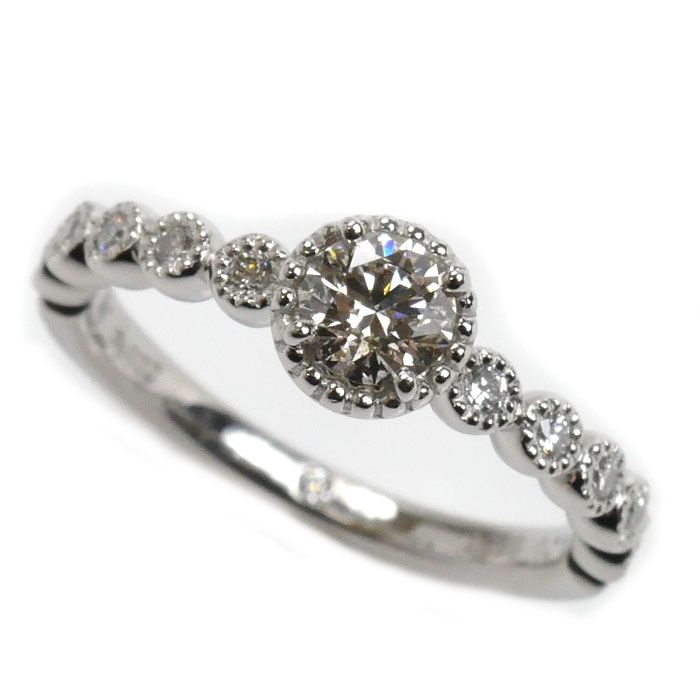 Ponte Vecchio ポンテヴェキオ Pt900プラチナ ミルアモーレ リング 指輪 NG1201E025WDMM ダイヤモンド0.266ct|0.15ct 7号 3.5g レディース