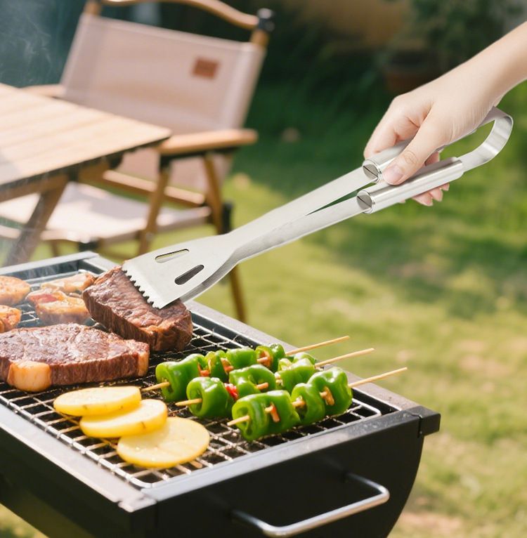 送料無料 ステンレス製バーベキューセット アウトドア用 9点