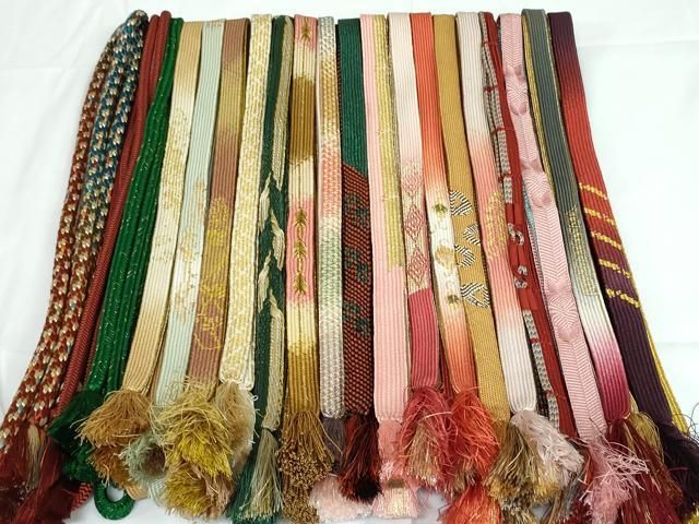 平和屋着物●和装小物　帯締め20本　高麗組　笹浪組　金銀糸　逸品　DAAV8029by 平和屋着物○和装小物 帯締め20本 高麗組 笹浪組 金銀糸 逸品