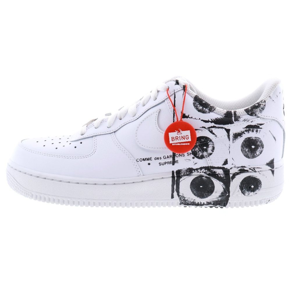 NIKE ナイキ ×Supreme ×COMME des GARCONS SHIRT AIR FORCE 1 LOW 923044-100 エアフォースワン ローカットスニーカー ホワイト/ブラック US9/27.0cm NIKE (ナイキ) ×Supreme ×COMME des GARCONS SHIRT AIR FORCE 1 LOW