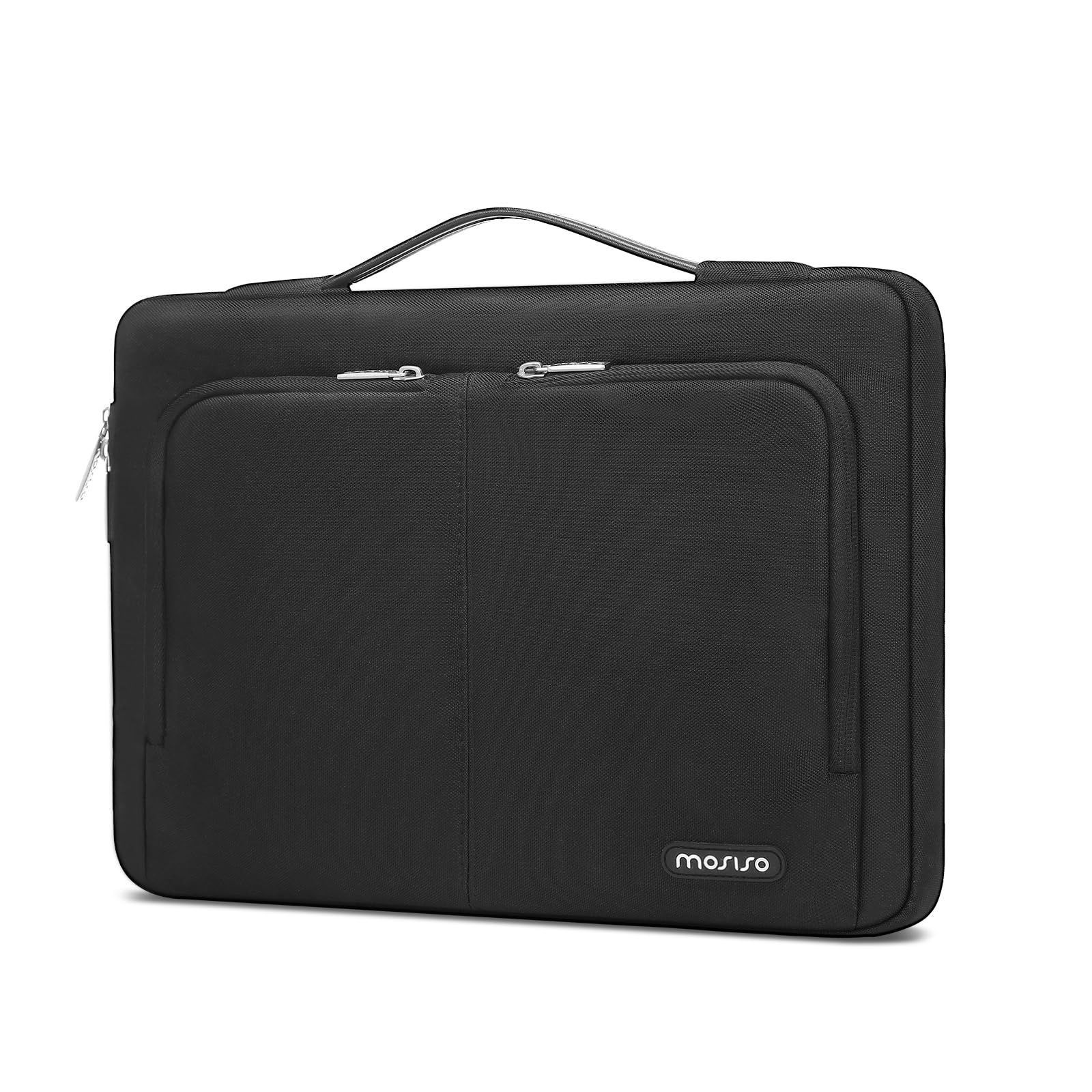 PCバッグ(ブラック) トロリーベルト付き ＆ 2025-2021、2つの同じフロントポケット M1 M2 M3 M4 14インチ Pro MacBook MacBook 13-13.3インチ、対応機種 Air/Pro ラップトップスリーブケース、対応機種 3