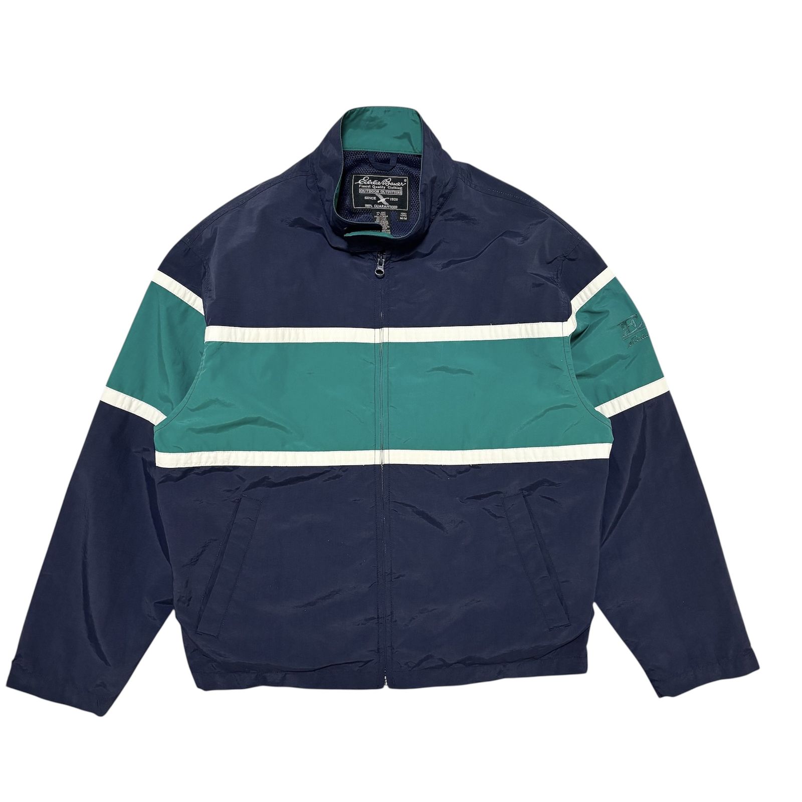 00s エディーバウアー ウォームアップジャケット ナイロンジャケット ネイビー 古着 エディーバウアー Eddie Bauer ナイロンジャケット クリーニング