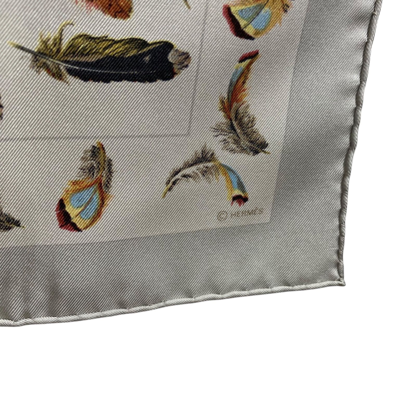 エルメスス カレ45 LES PLUMES シルクスカーフ プリュム 羽根