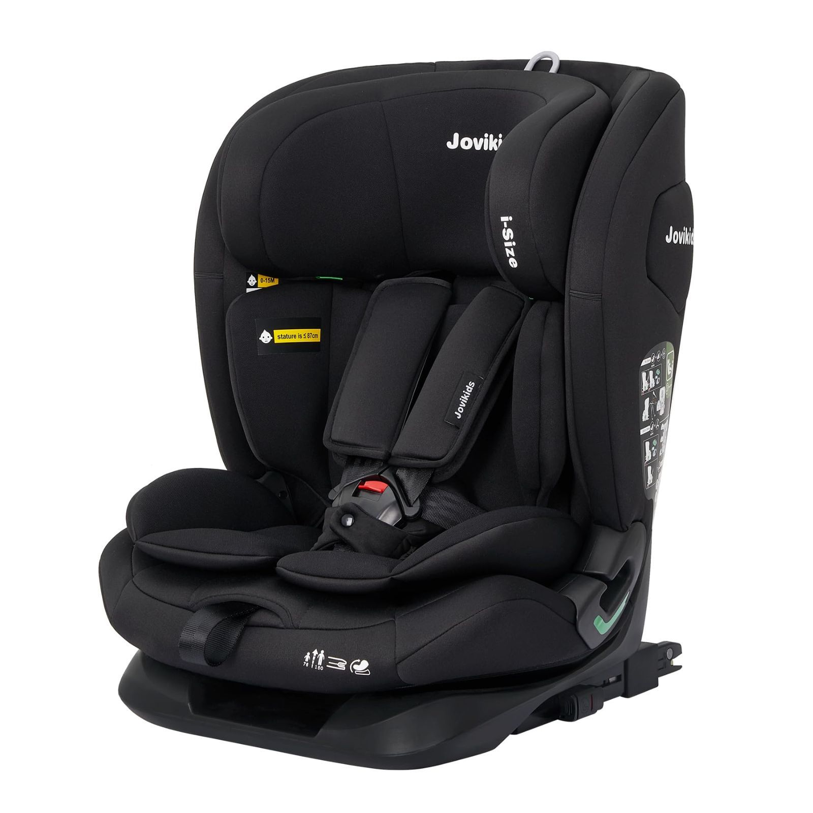Jovikids 折りたたみのジュニアシート ISOFIX、i-Size R129適合 3歳