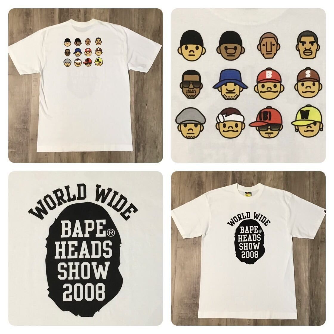 ☆美品☆ BAPE HEADS SHOW 2008 Tシャツ Lサイズ a bathing ape Kanye 