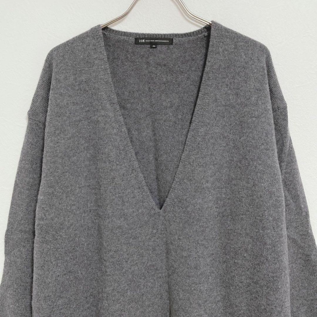 23区 定価2.5万 ウールカシミヤブレンドバルキー Vネック ワンピース 44 23区 定価2.5万 ウールカシミヤブレンドバルキー Vネック