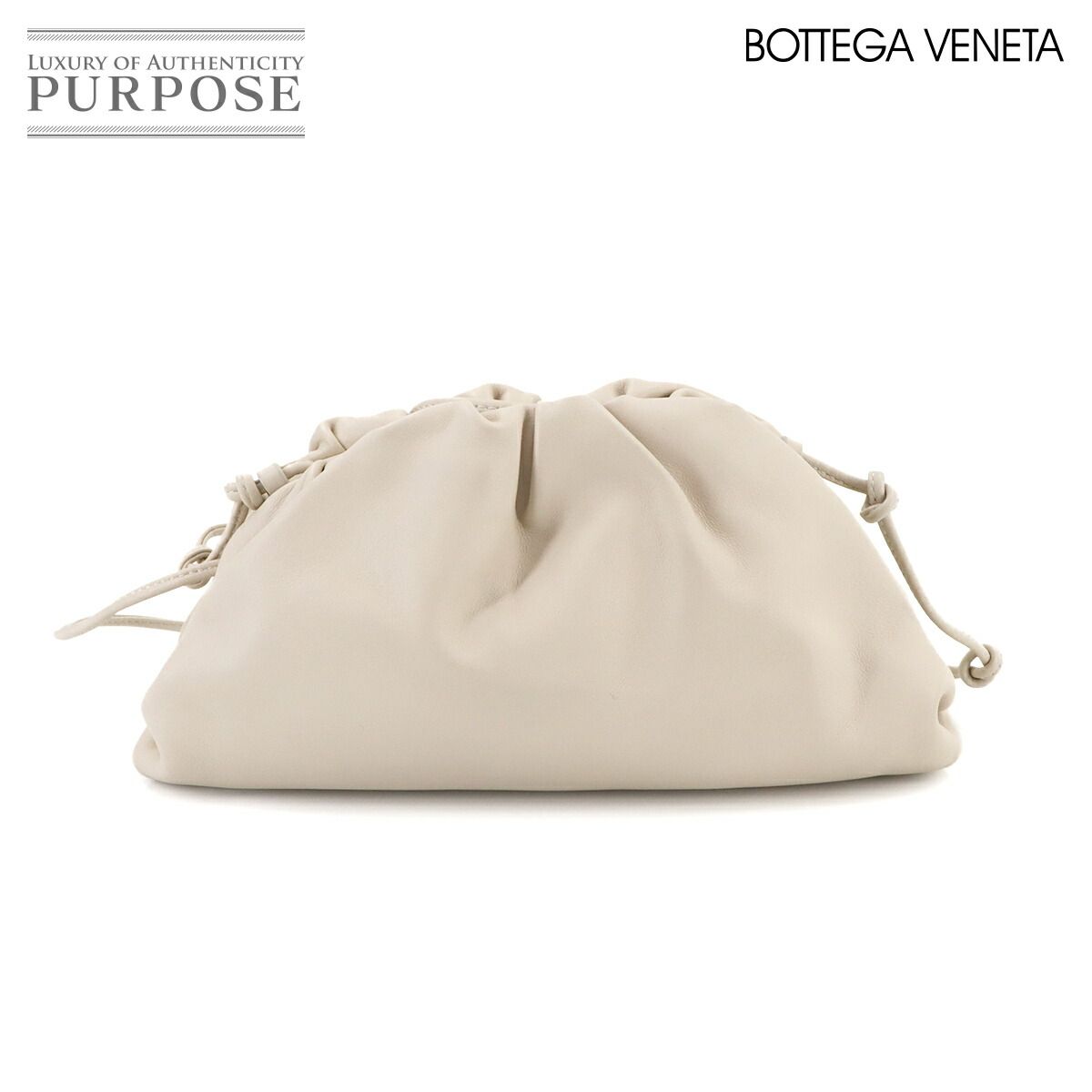 ボッテガ ヴェネタ BOTTEGA VENETA ミニ ザ ポーチ ショルダー バッグ レザー アイボリー ホワイト 585852 90283169