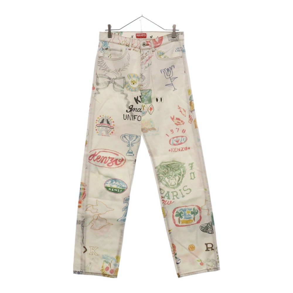 KENZO JEANS レディースホワイトデニムパンツ ホワイト（白）系 KENZO(ケンゾー) デニム・ジーパン(レディース