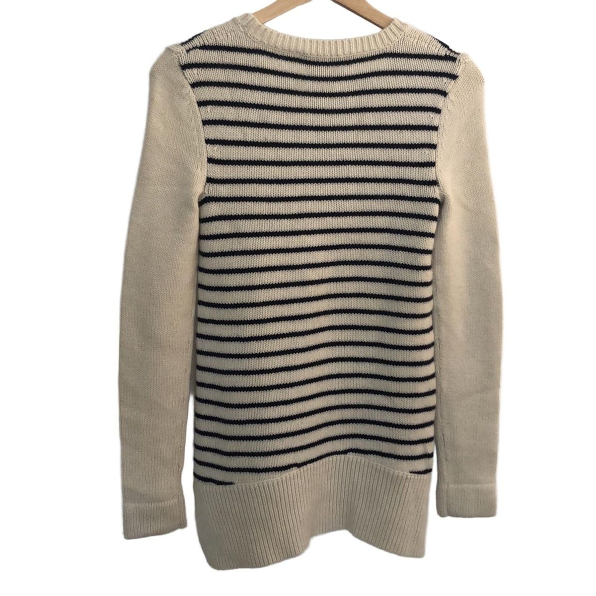 DEREK LAM デレクラム 長袖セーター サイズP M レディース - アイボリー×ダークネイビー クルーネック|カシミヤ|ボーダー