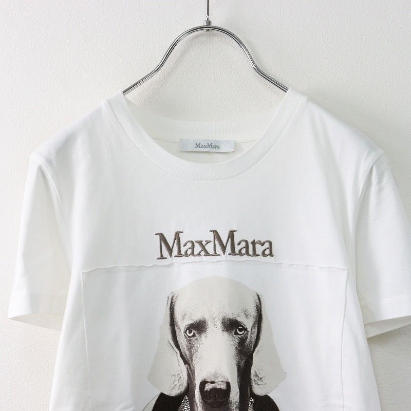 2022 マックスマーラ MAX MARA 19460323 ピュアコットン MMDOG クルーネック ジャージー Tシャツ  XS/ホワイト【2400014070026】 - メルカリ