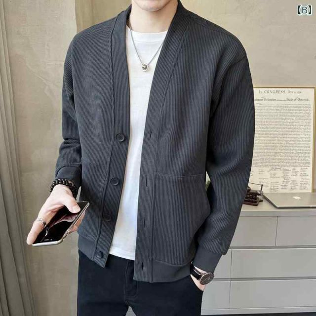 L 秋冬 コーデ メンズ 服 シンプル ファッション オシャレ 大人 かっこいい 大きいサイズ ストリート 紳士服 セーター ジャケット 薄手 カジュアル 快適 ニット カーディガン