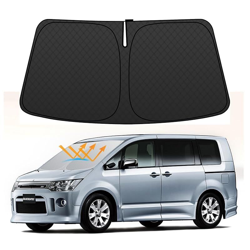 【令和6年 厚い5層構造】BLUESEATEC 三菱 デリカ D:5 CV系 フロント サンシェード DELICA H19.1-現行 年車種専用車用 フロントガラス 高密度生地 厚手材質 5層構造 日よけ 暑さ対策 内装劣化防止 紫外