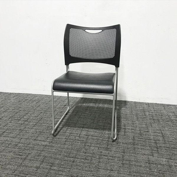 ミーティングチェア スタッキング 会議 肘無 MCX チトセ ブラック