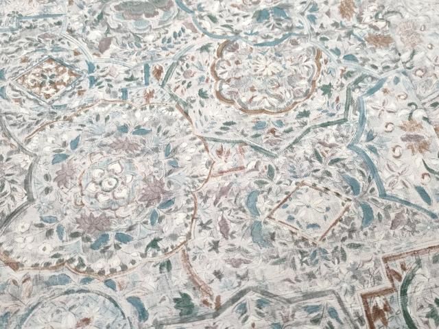 平和屋着物○訪問着 紬地 更紗吉祥花文 正絹 逸品 CAAR8068vf - メルカリ