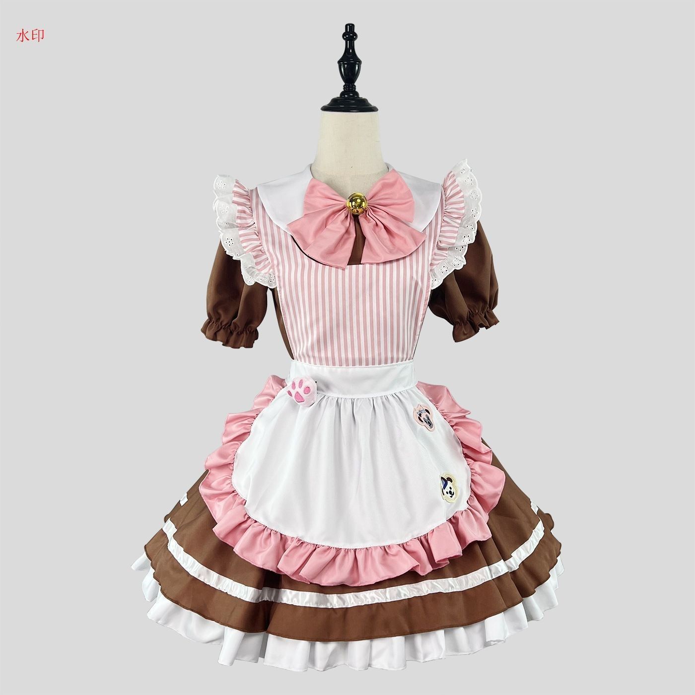メイド服 コスプレ ロリータ ハロウィン コスプレ衣装 コスチューム ゴスロリ ドレス ワンピース 仮装 レディース クリスマス イベント 学園祭 文化祭 日常 ファッション おしゃれ 刺?ありチョコレート色