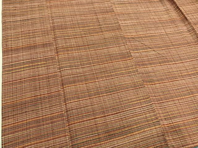 平和屋着物○本場結城玉紬 横段文 結織苑扱い 証紙付き 正絹 逸品