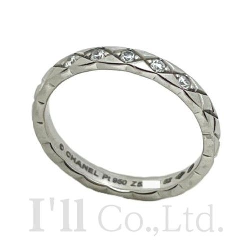 CHANEL シャネル ココ クラッシュ コレクション マリッジ リング スモールモデル J11355 Pt950 5Pダイヤモンド約0.10ct ＃52 ブランドジュエリー 指輪 12号 プラチナ PT 74544