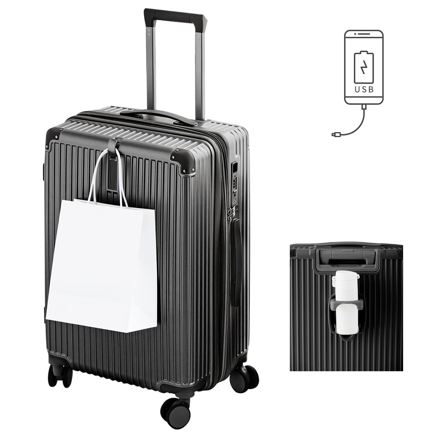 Venzoza] キャリーケース 機内持ち込み 多機能 スーツケース sサイズ