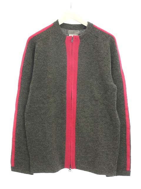 ヨウジヤマモトプールオム YOHJI YAMAMOTO POUR HOMME Y's ワイズ ジップアップ ニット セーター 3 グレー ピンク 長袖 トップス