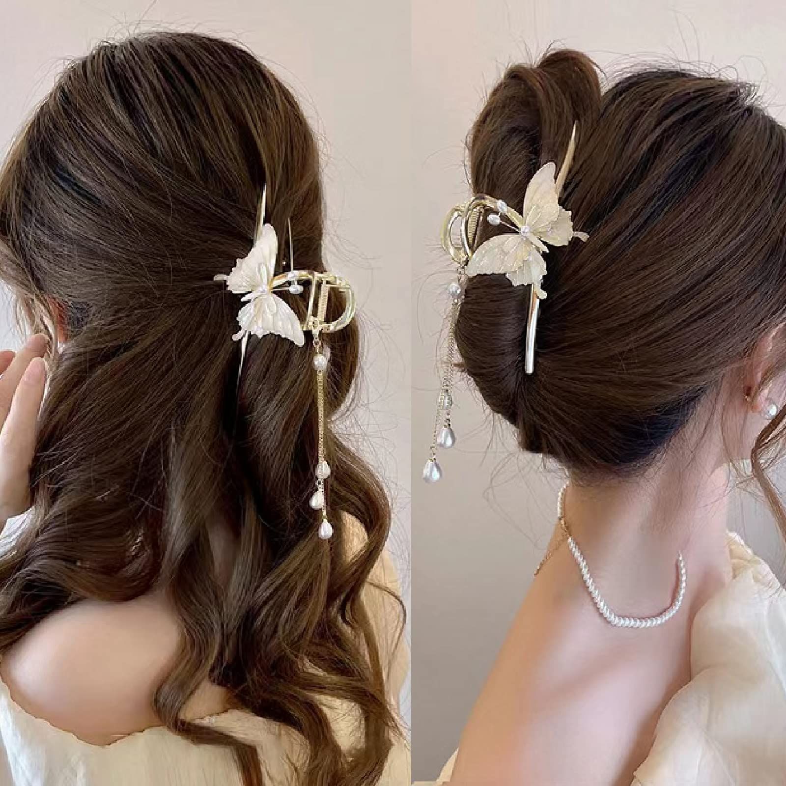 レディース 贈り物 オフィス おしゃれ シンプル 韓国風 ヘア 髪留め シンプルな蝶 クリップ かみどめ 大 へあくりっぷ しっかりとまる 大きめ バンスクリップ HAPVITALヘアクリップ 印鑑ケース テープカッター