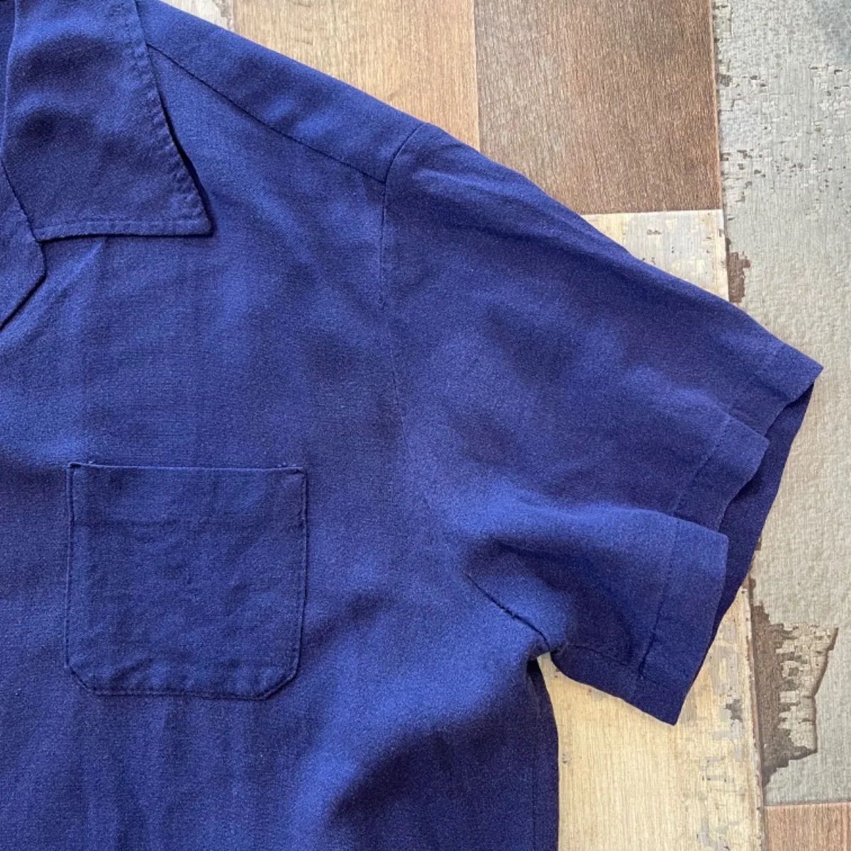 50´s〜 ボーリングシャツ navy ネイビー 刺繍-超豪華
