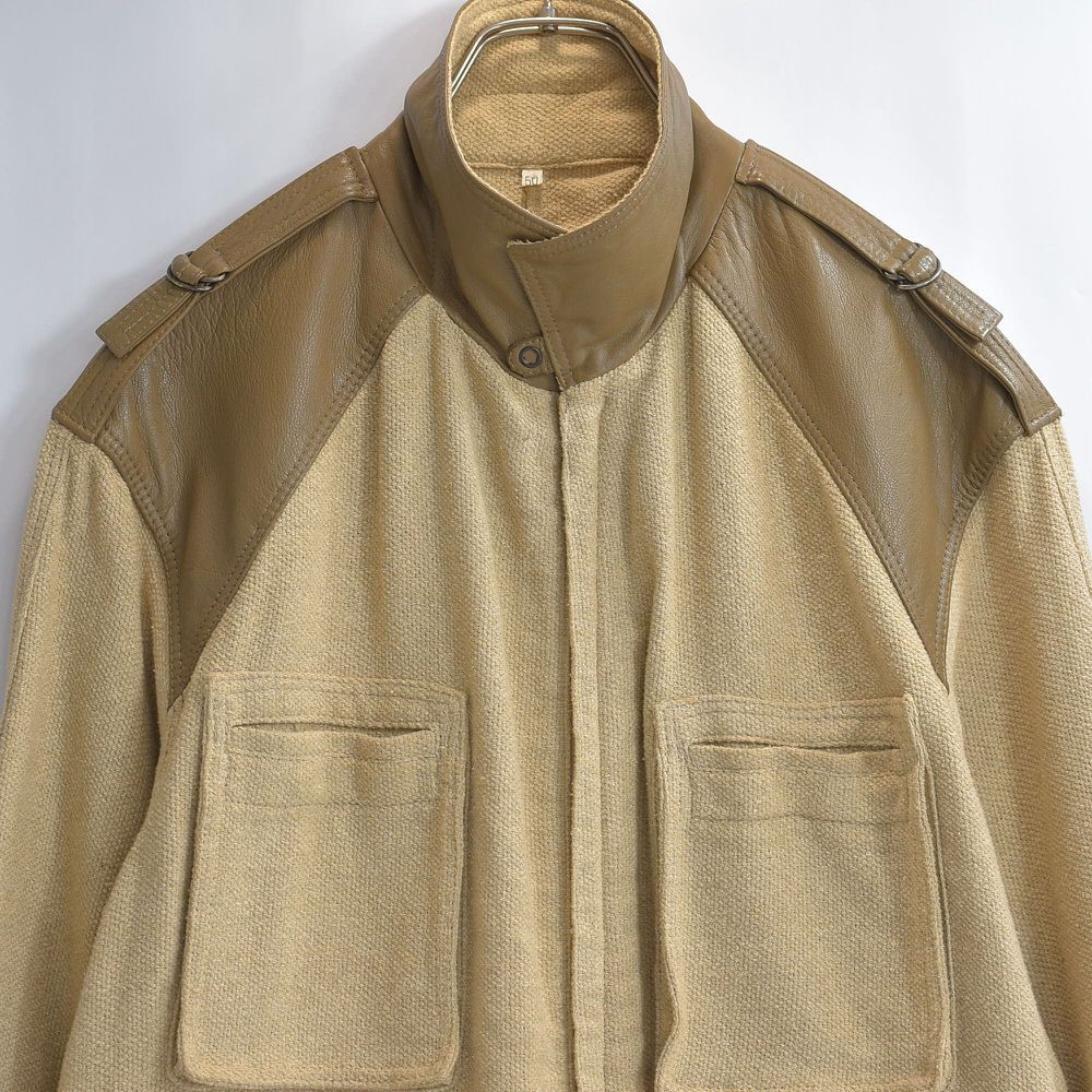 70〜80s イタリア製 CASA VENETA 異素材 切替デザイン サファリ 