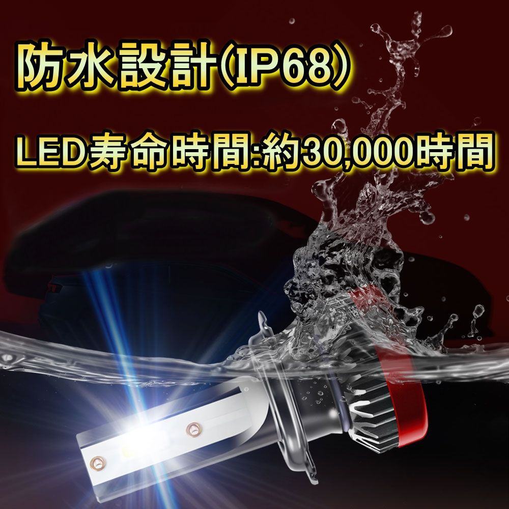 ヘッドライト ロービームバルブ LED H4 パジェロミニ H50A 三菱 H20.9～H26.6 20000lm SPEVERT - メルカリ