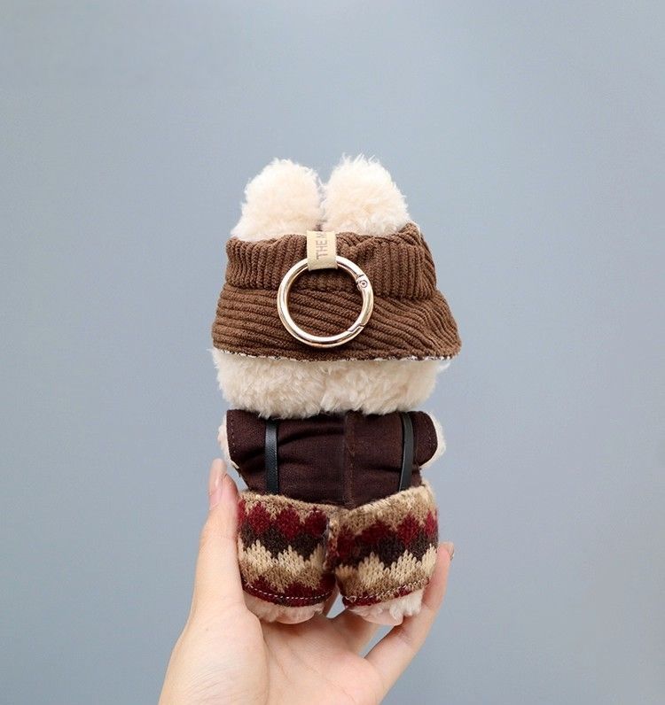 ぬいぐるみ服 labubu ラブブ 茶色系 15cm~17cm 第1/2/3世代通用