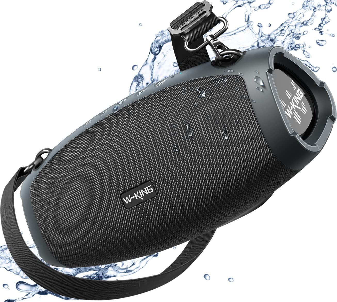 120W MAX 70W W-KING RMS Bluetoothスピーカー 重低音 IPX6防水ポータブルワイヤレスアウトドアスピーカー パワーバンク DSP クリスタルクリアオーディオ 2台ペアリング EQ TFカード AUXパーティー ホーム