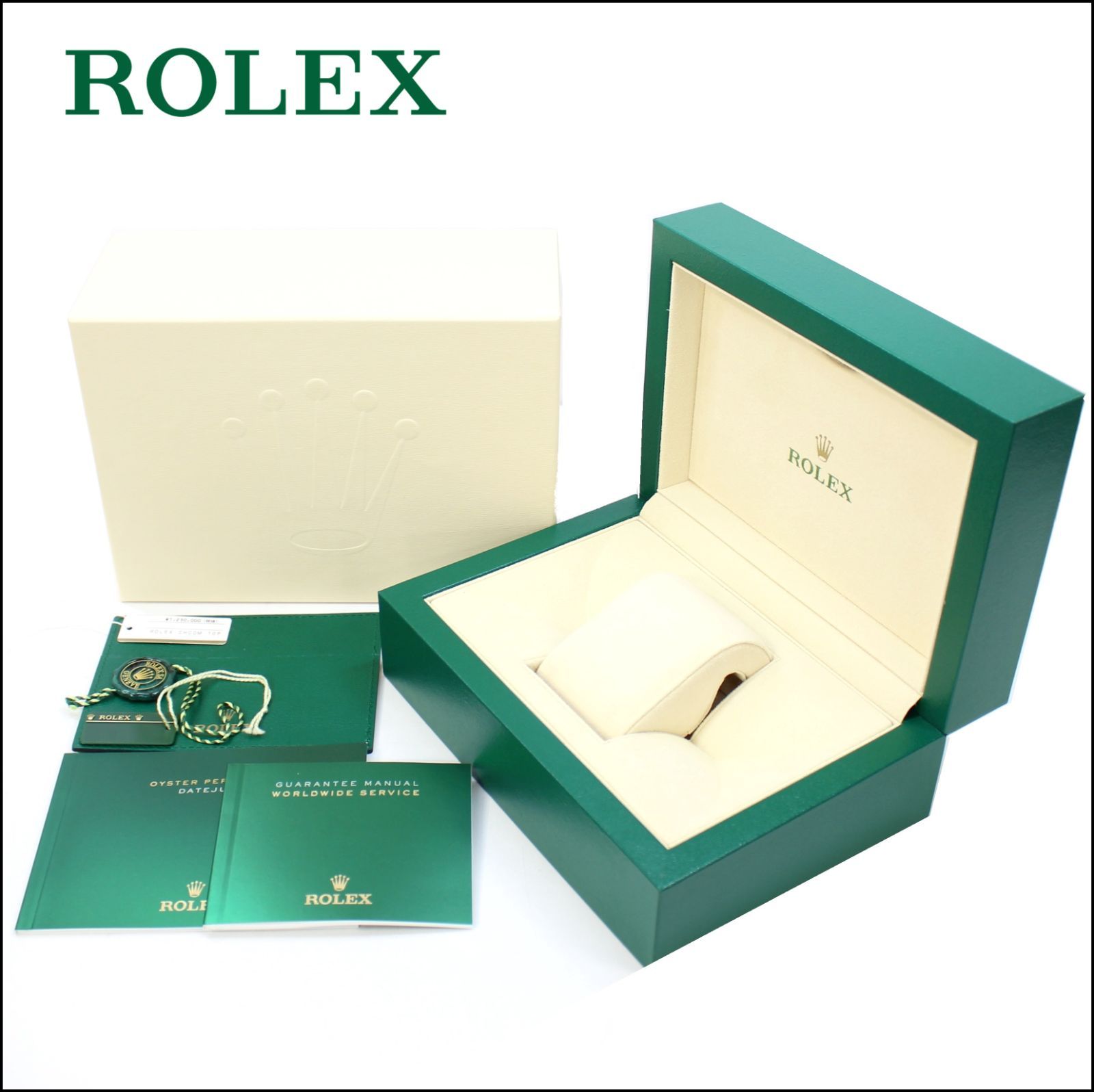 ROLEX現行BOX Mサイズ 外箱 内箱 スリープ付 冊子 タグ 116233 デイトジャスト ロレックス BOX