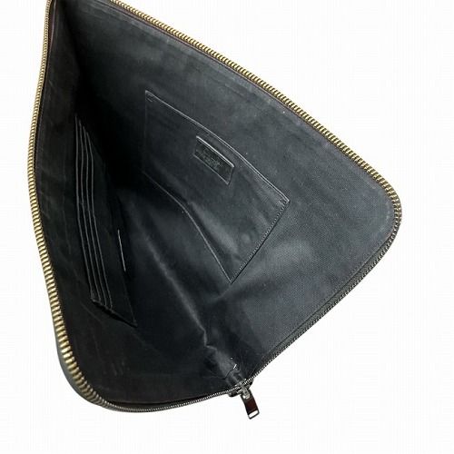 美品　サンローラン　クロコ型押し　レザー　クラッチバッグ　ハンドバック　ブラック 楽天市場】サンローラン SAINT LAURENT クラッチバッグ 型押しレザー