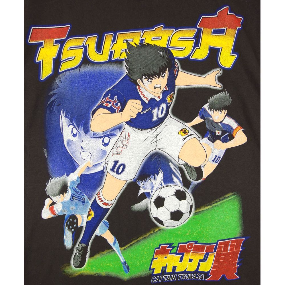 178 キャプテン翼 Tシャツ 古着 美品 チャコール Lサイズ アニメ 半袖 サッカー メンズ レディース ユニセックス captain tubasa 大空翼 キャプ翼 C翼 日向小次郎 若林源三 岬太郎 若島津健 オリー ベンジ オリーブ 漫画 稀少 レア