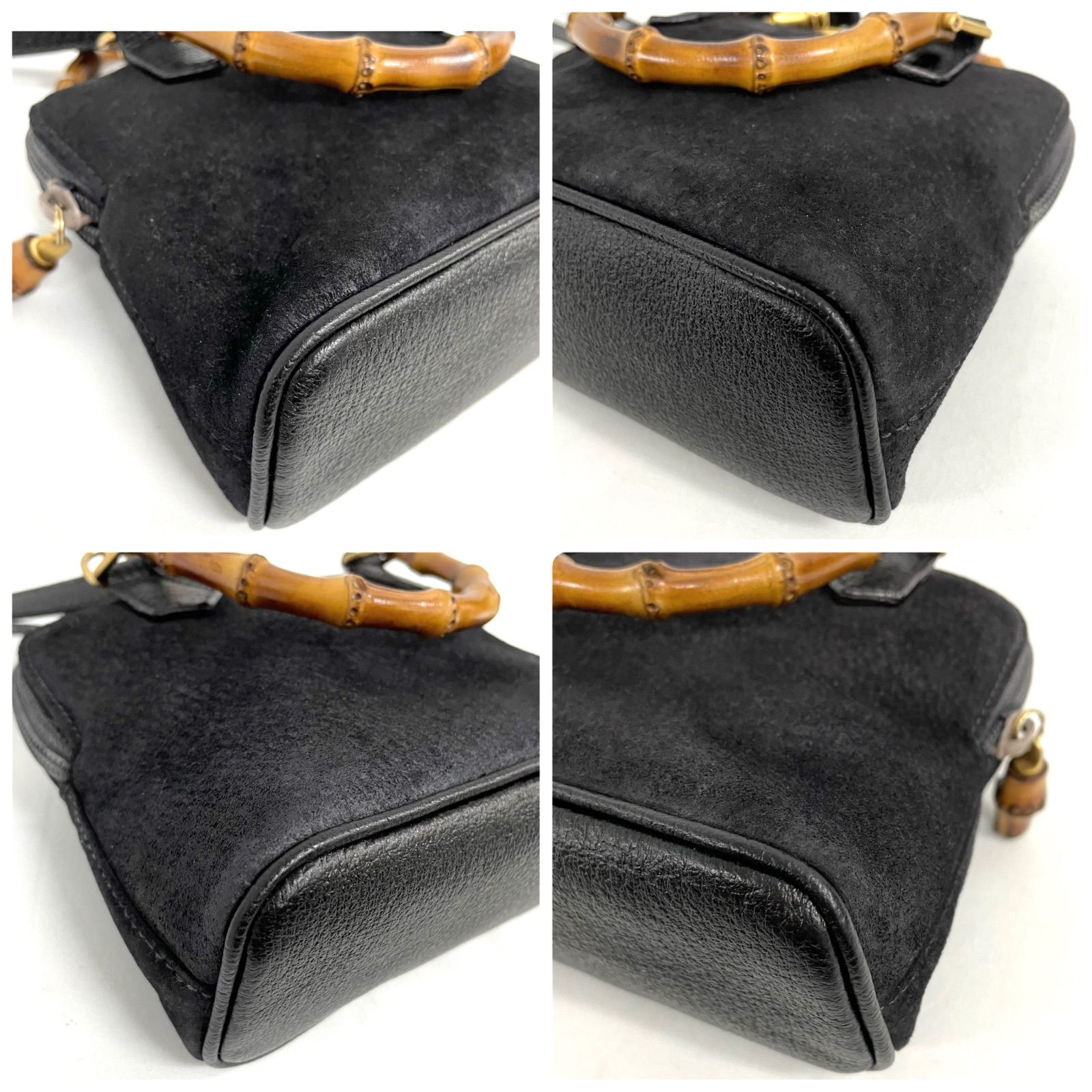 GUCCI グッチ バンブー スエード ショルダーバッグ ハンドバッグ 2Way
