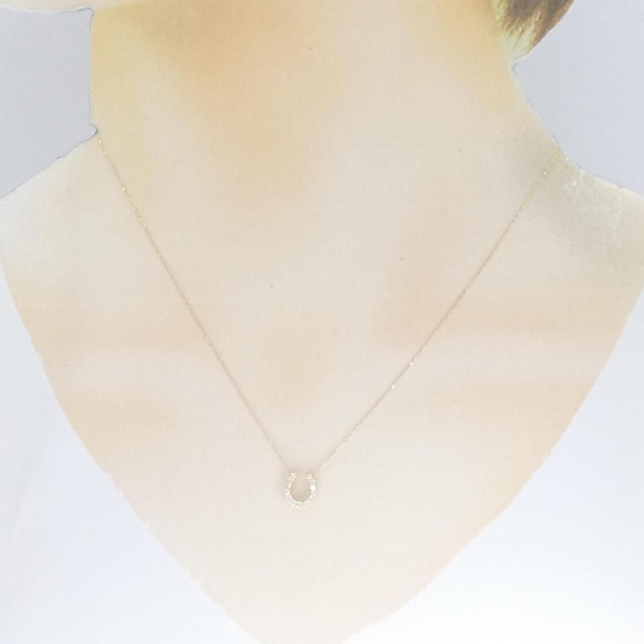 K18YG ホースシュー ダイヤモンド ネックレス K18YG ホースシュー ダイヤモンド ネックレス 0.15CT