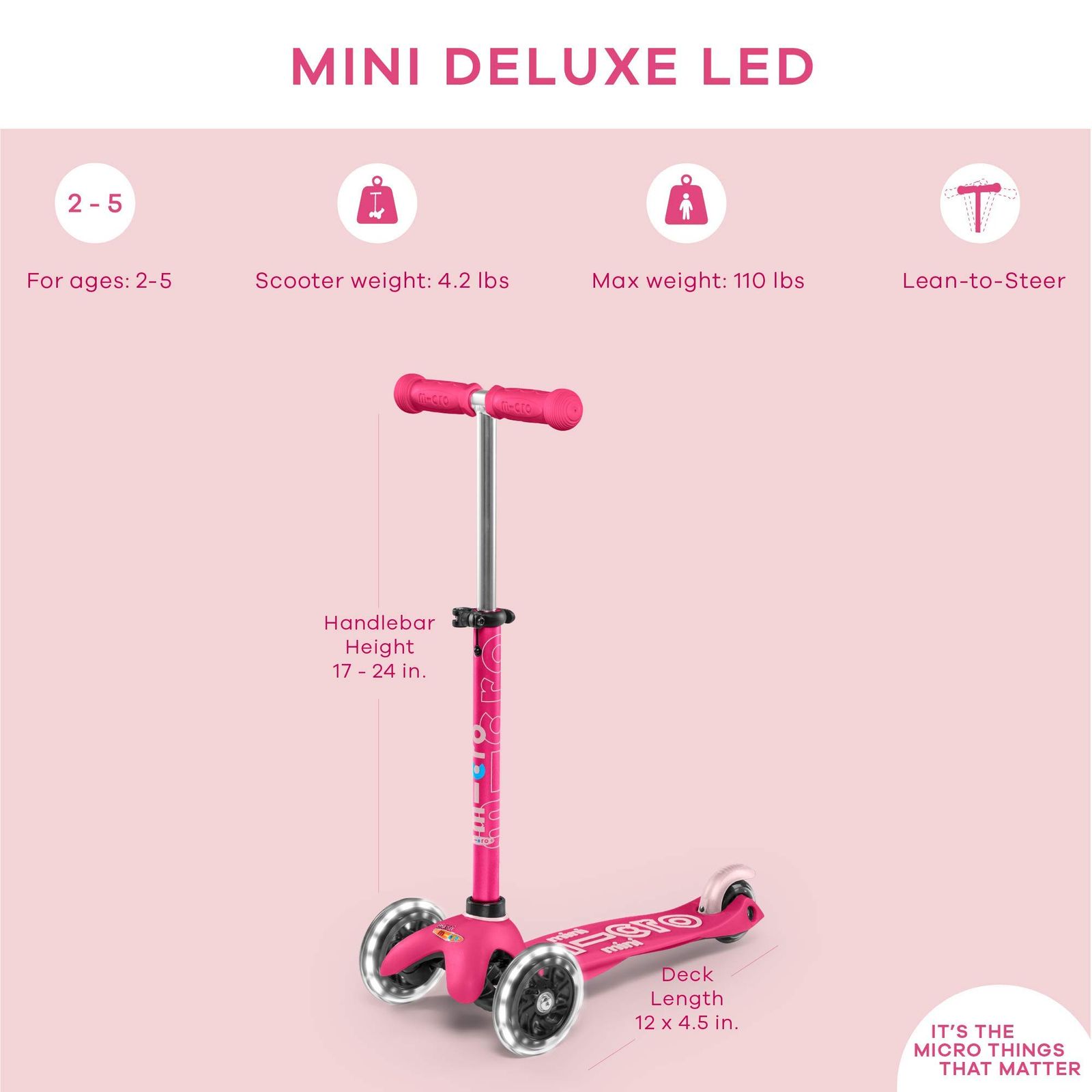 MICRO mini deluxe ピンク LED付き MICRO mini deluxe ピンク LED付き Micro Mini Deluxe LED Pink