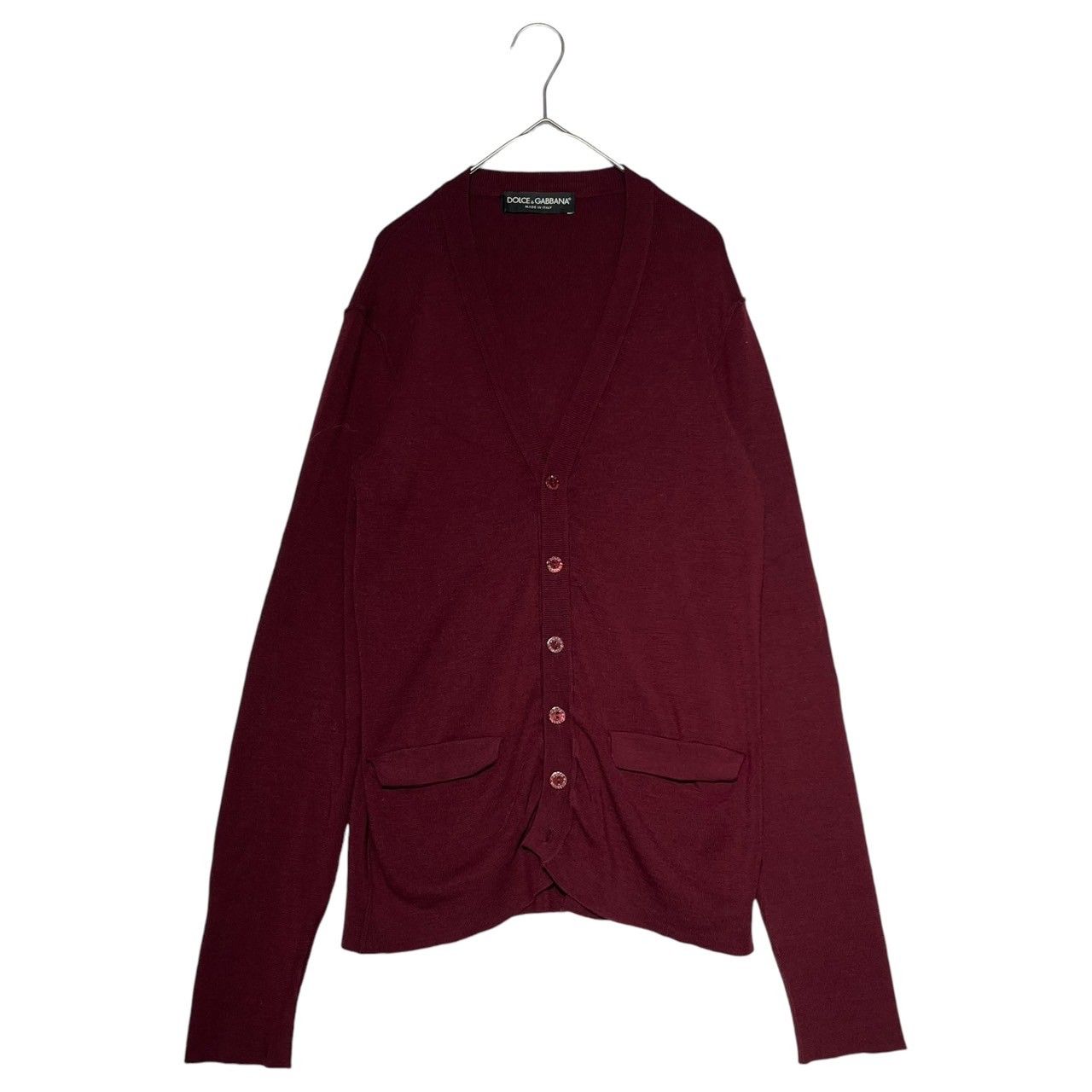 DOLCEu0026GABBANA(ドルチェu0026ガッバーナドルガバ) High gauge wool knit cardigan ハイゲージ ウール ニット カーディガン GCC15K F15D2 46 ボルドー