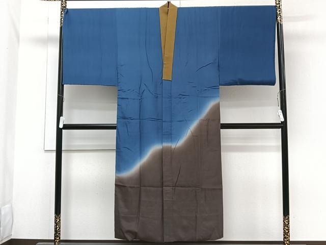 平和屋着物○男性 紬 アンサンブル 100亀甲 正絹 逸品 未使用  